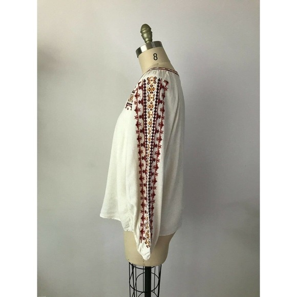 Stitch Fix Skies Are Blue White Embroidered Peasant Blouse - Picture 5 of 8
